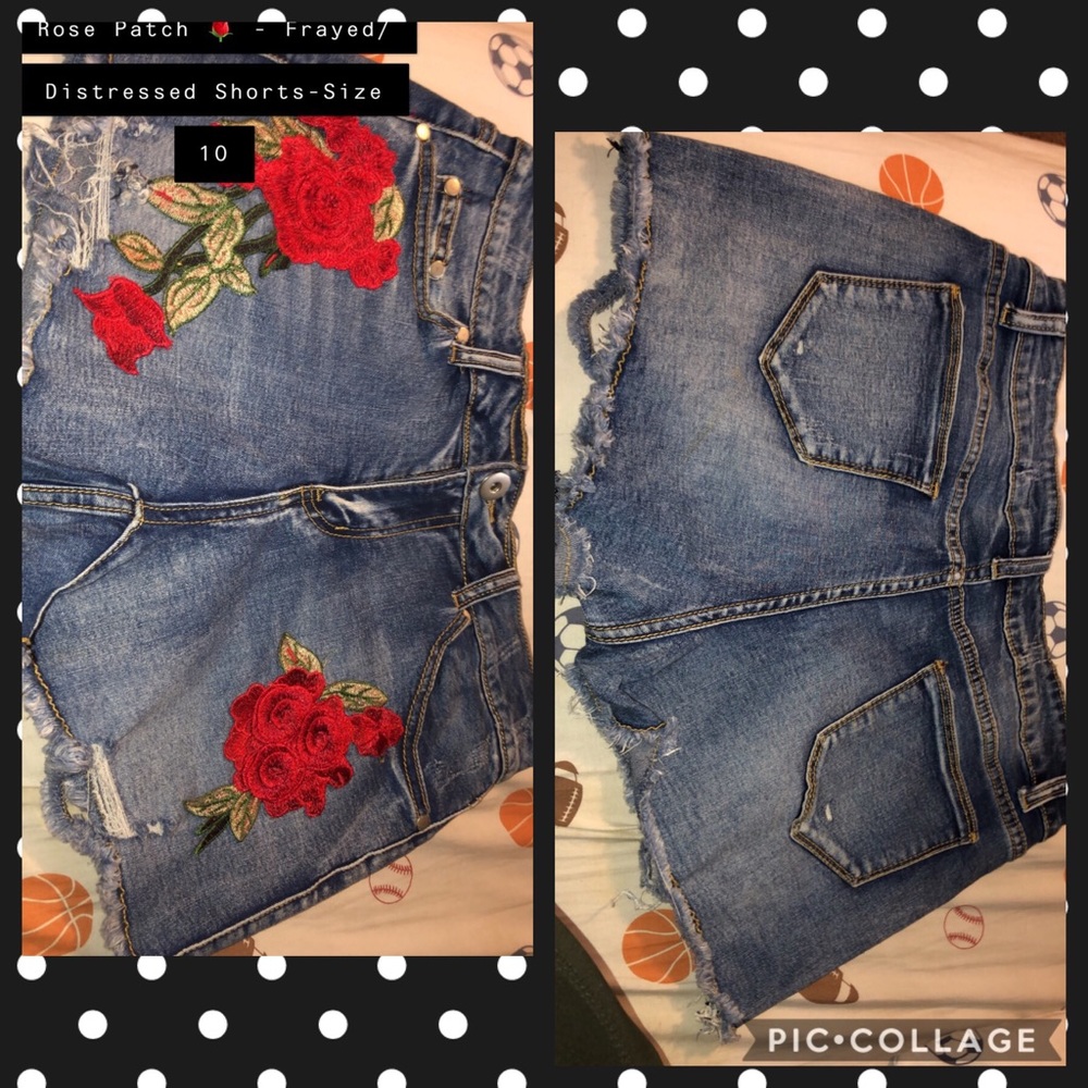 Rose patch 🌹 shorts! New without tags! Size 10